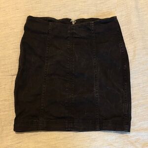 Classic Black Denim Skirt